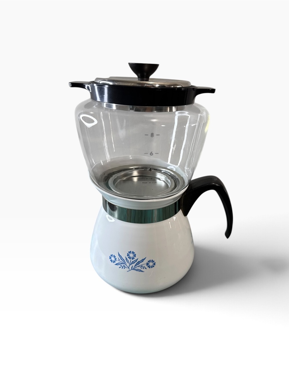 Rare Vintage 60s Corning Ware Blue Cornflower Drip-O-Lator Coffee Maker